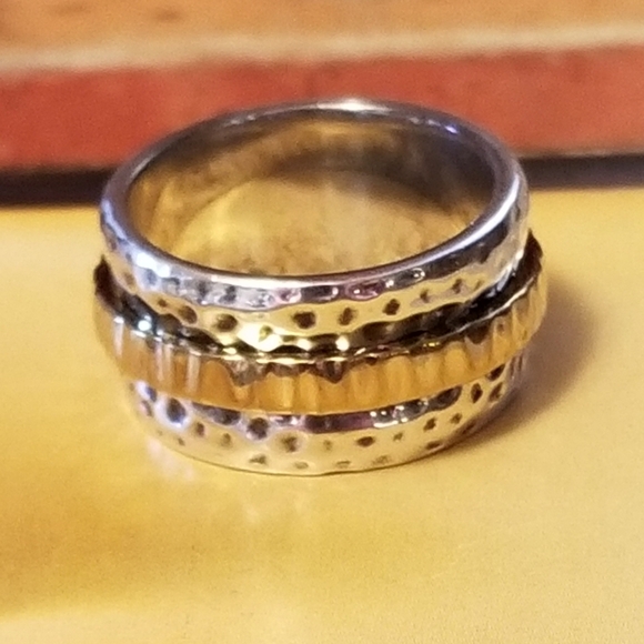 Silpada Sterling Silver & 14k Gold Spinner Ring - Picture 2 of 14
